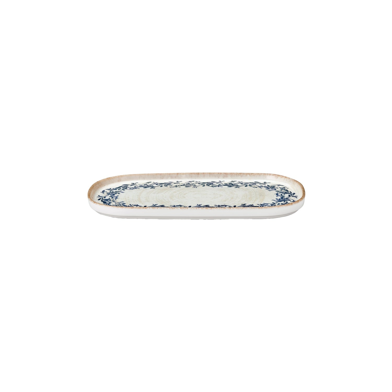 Kario 11.75" x 6.25" x h:0.75" Oval Blue Vitrified Platter (1 each)