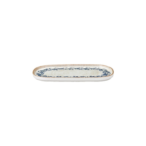 Kario 11.75" x 6.25" x h:0.75" Oval Blue Vitrified Platter (1 each)