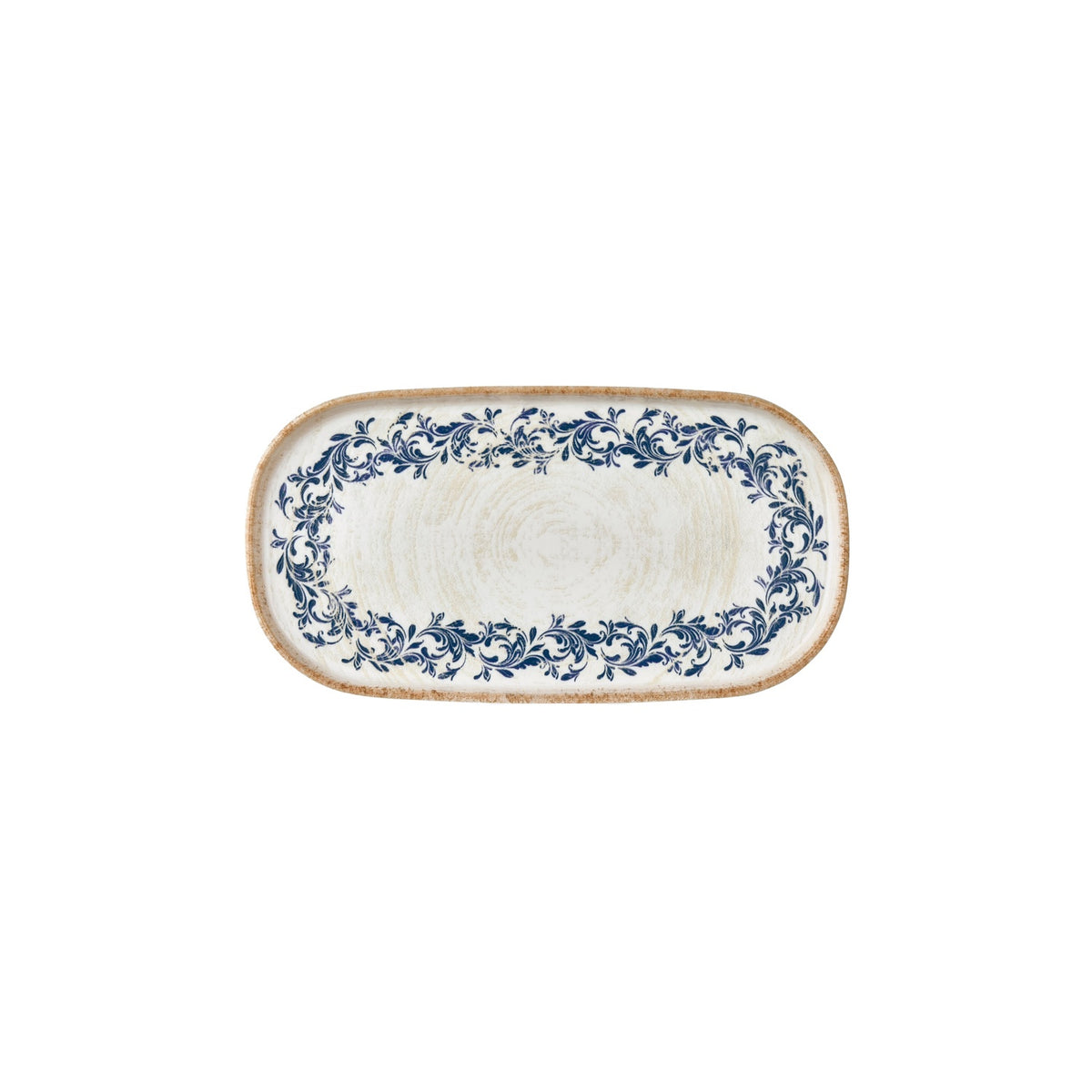 Kario 11.75" x 6.25" x h:0.75" Oval Blue Vitrified Platter (1 each)