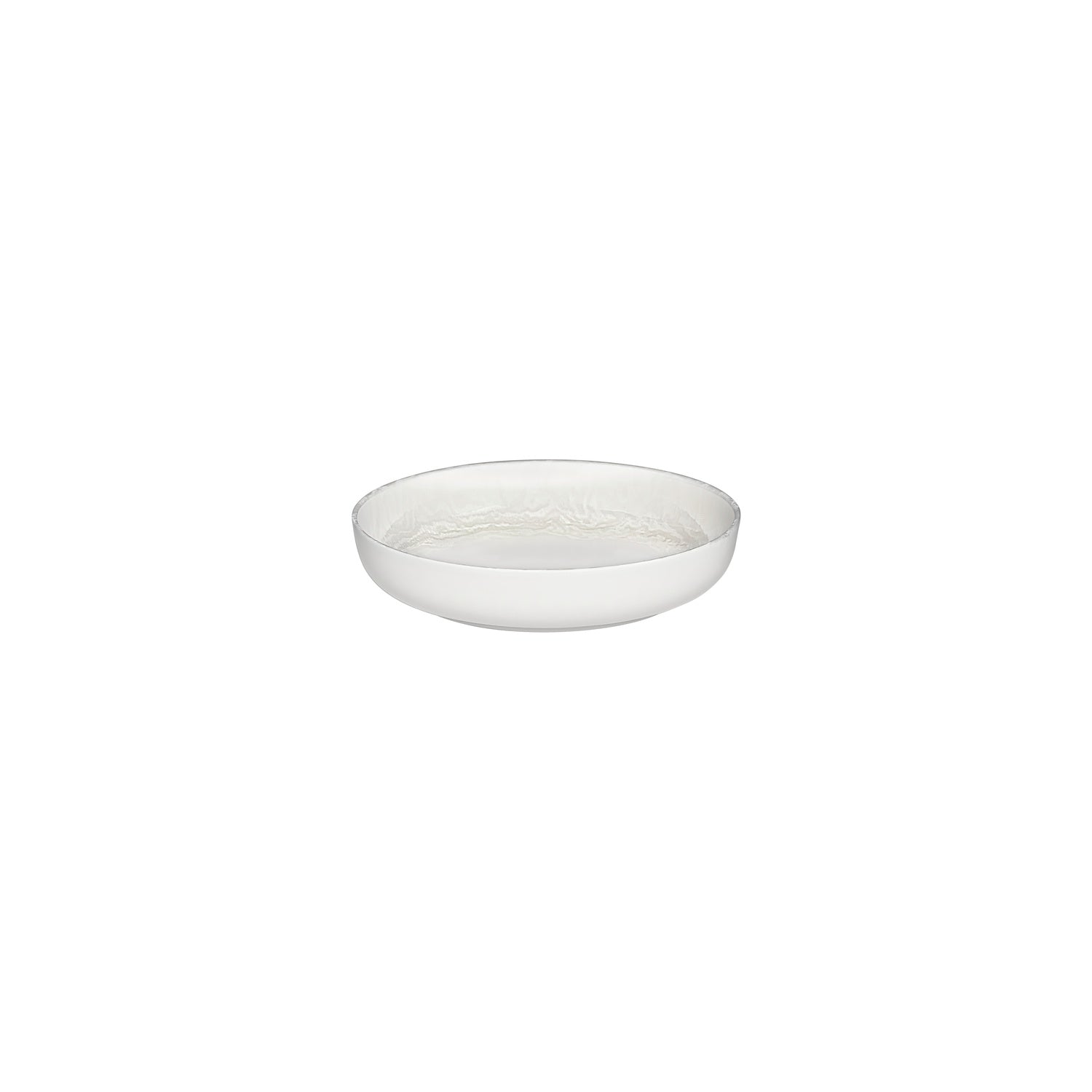 Luzz dia.7.5" h:1.5" 24 oz. Round Warm White Vitrified Deep Plate (Set of 6)