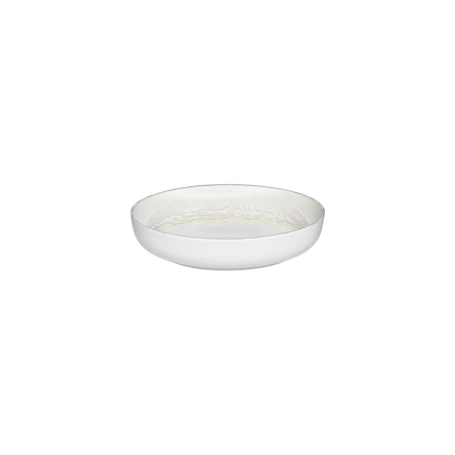 Luzz dia.9" h:2" 42 oz. Round Warm White Vitrified Deep Plate (Set of 6)