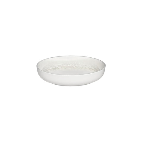 Luzz dia.10.25" h:2" 59 oz. Round Warm White Vitrified Deep Plate (Set of 6)