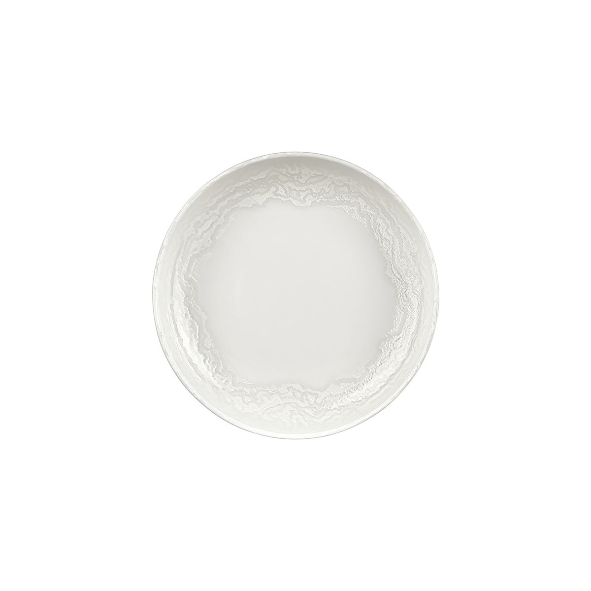 Luzz dia.10.25" h:2" 59 oz. Round Warm White Vitrified Deep Plate (Set of 6)