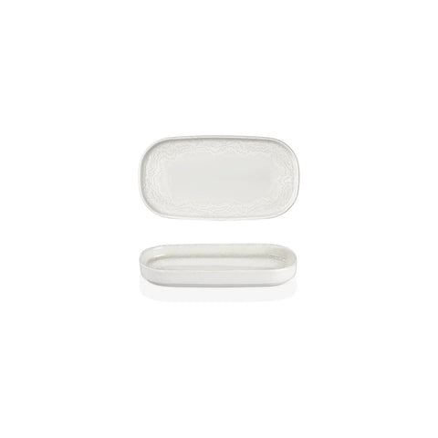 Luzz 7.75" x 3.75" x h:1" Oval Warm White Vitrified Platter (1 each)