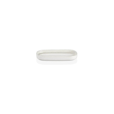 Luzz 7.75" x 3.75" x h:1" Oval Warm White Vitrified Platter (1 each)