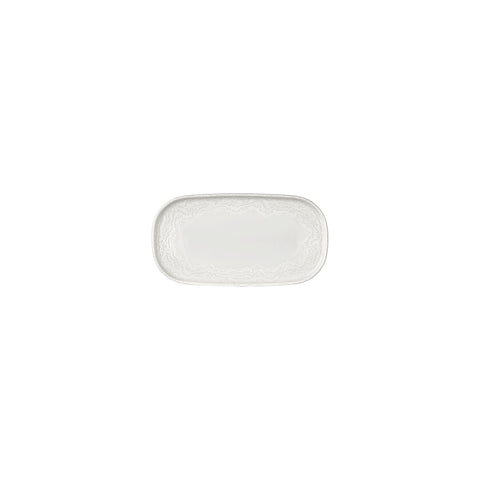 Luzz 7.75" x 3.75" x h:1" Oval Warm White Vitrified Platter (1 each)