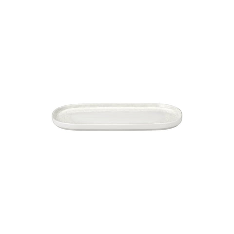 Luzz 11.75" x 6.25" x h:0.75" Oval Warm White Vitrified Platter (1 each)