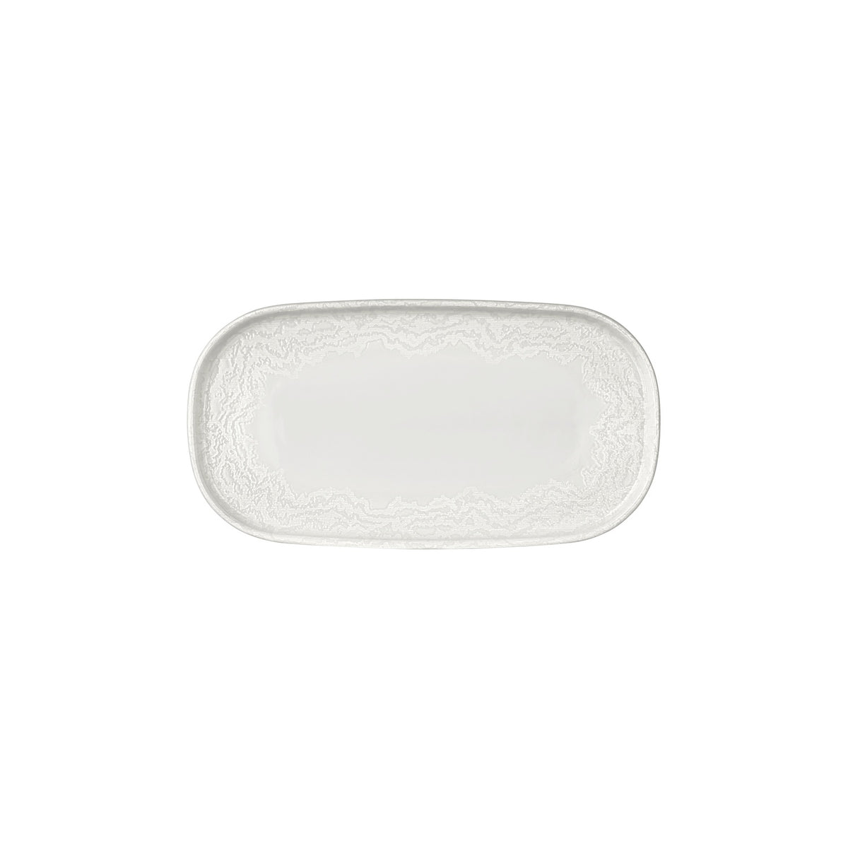 Luzz 11.75" x 6.25" x h:0.75" Oval Warm White Vitrified Platter (1 each)