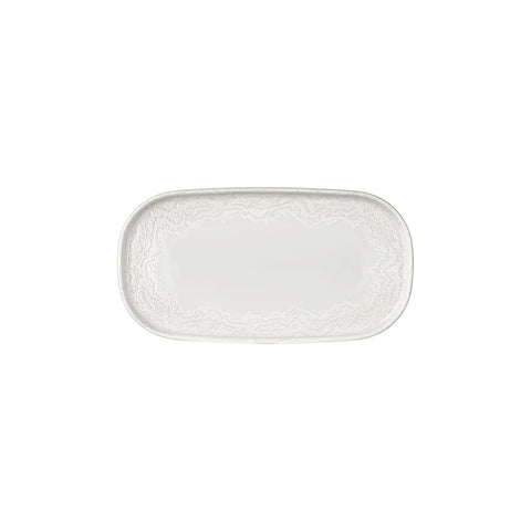 Luzz 11.75" x 6.25" x h:0.75" Oval Warm White Vitrified Platter (1 each)