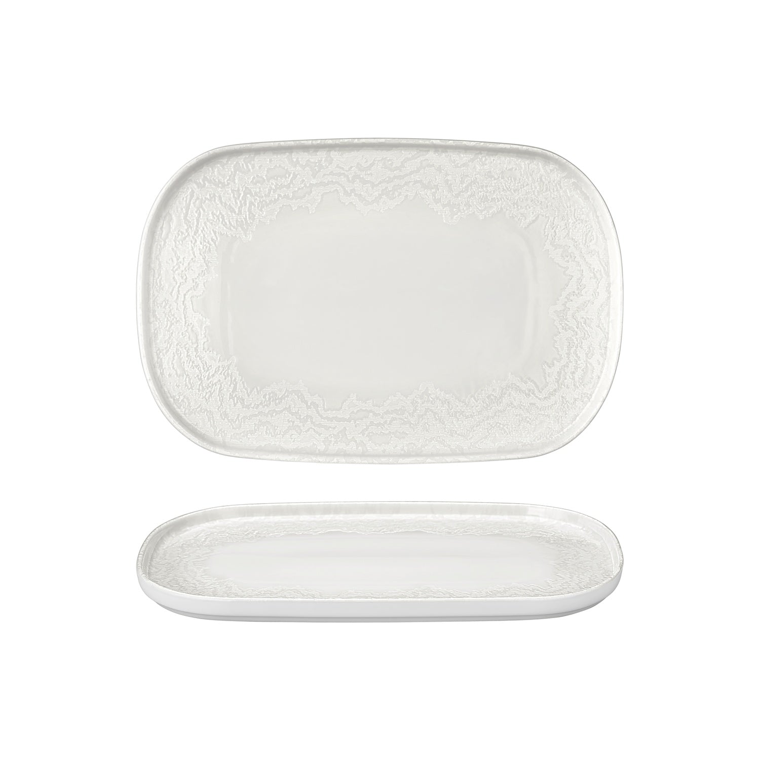 Luzz 13.5" x 9" x h:0.75" Oval Warm White Vitrified Platter (1 each)