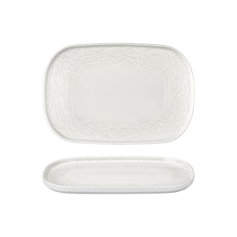 Luzz 13.5" x 9" x h:0.75" Oval Warm White Vitrified Platter (1 each)