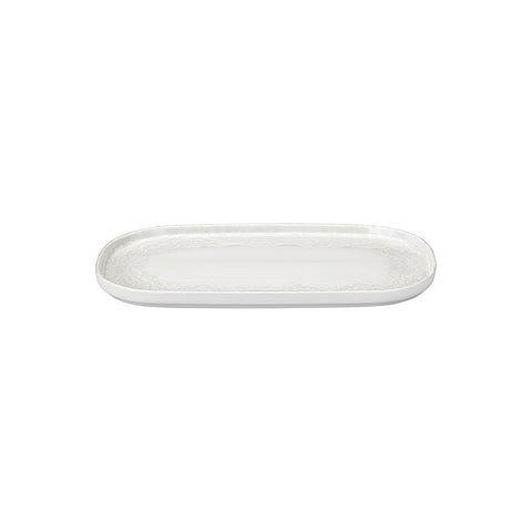 Luzz 13.5" x 9" x h:0.75" Oval Warm White Vitrified Platter (1 each)