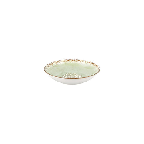 Rome dia.8.25" h:1.25" 27 oz. Round Green Vitrified Deep Plate (Set of 6)