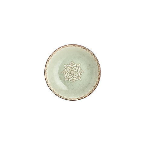 Rome dia.8.25" h:1.25" 27 oz. Round Green Vitrified Deep Plate (Set of 6)