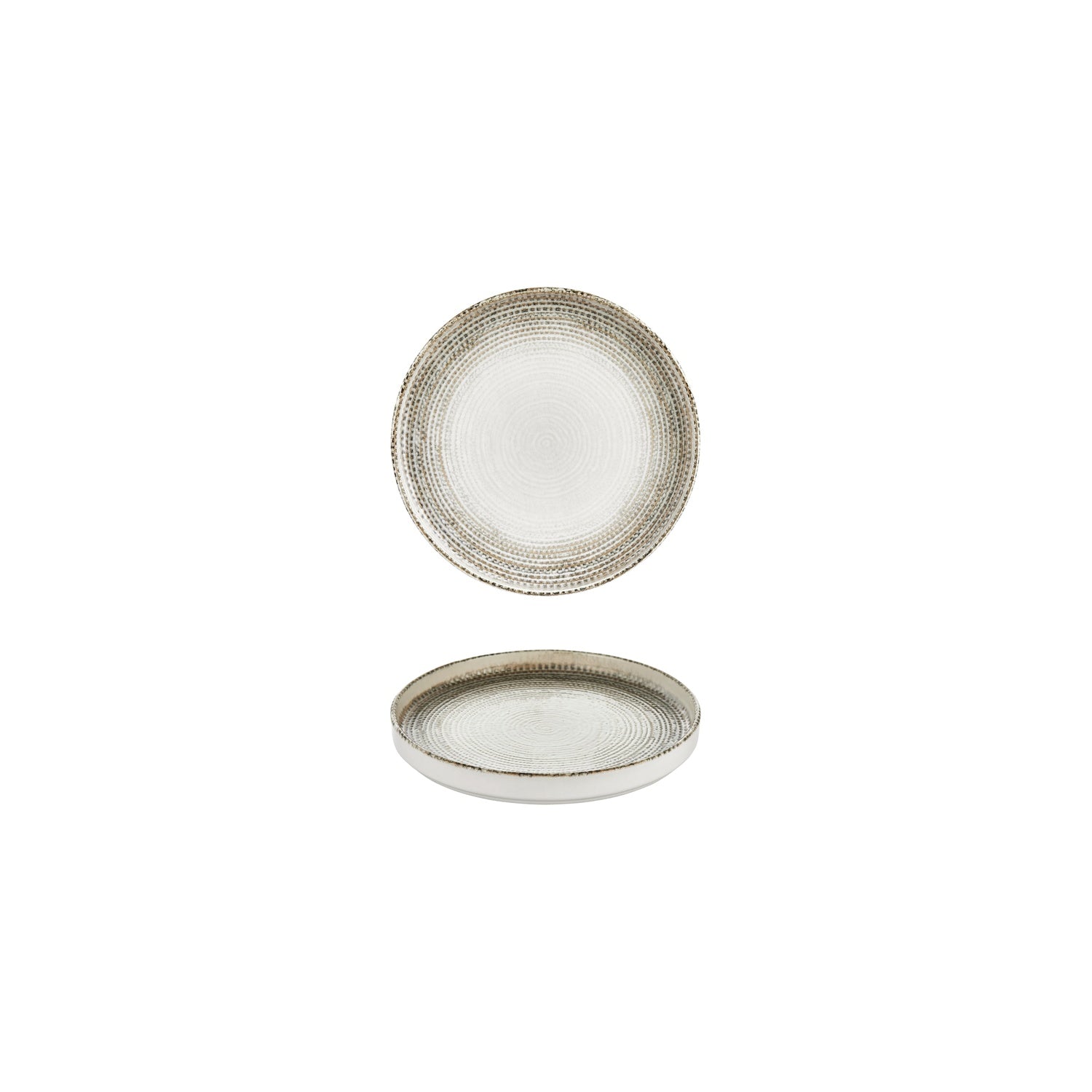 Misis dia.5.5" h:1" Round Brown Vitrified Deep Plate (Set of 4)