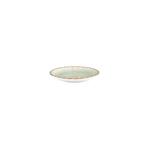 Rome dia.3.5" h:0.75" 2 oz. Round Green Vitrified Deep Plate (Set of 4)