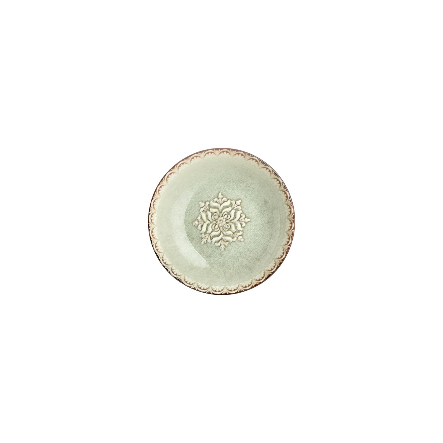Rome dia.6" h:1.25" 7 oz. Round Green Vitrified Deep Plate (Set of 4)