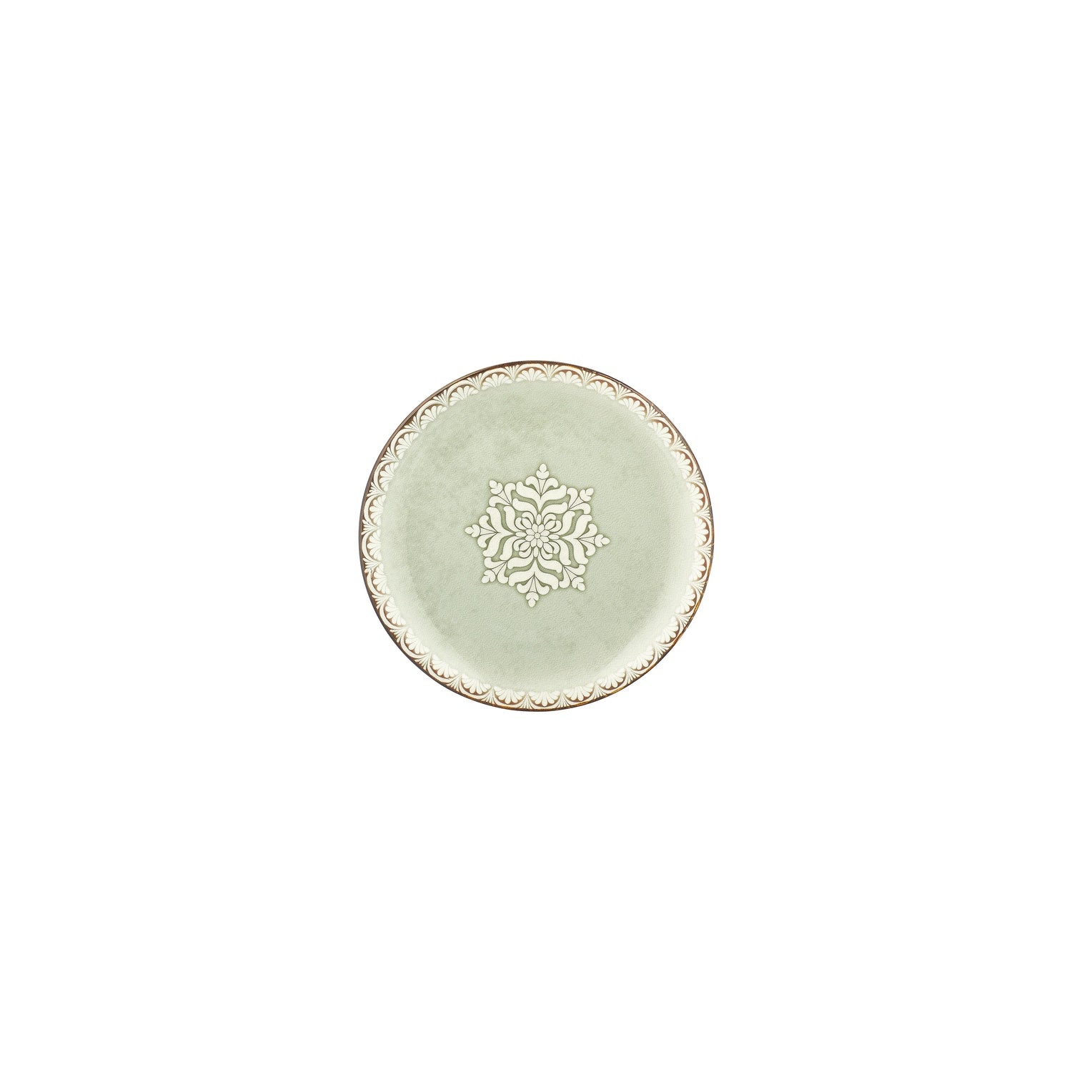Rome dia.6.75" Round Green Vitrified Plate (Set of 4)