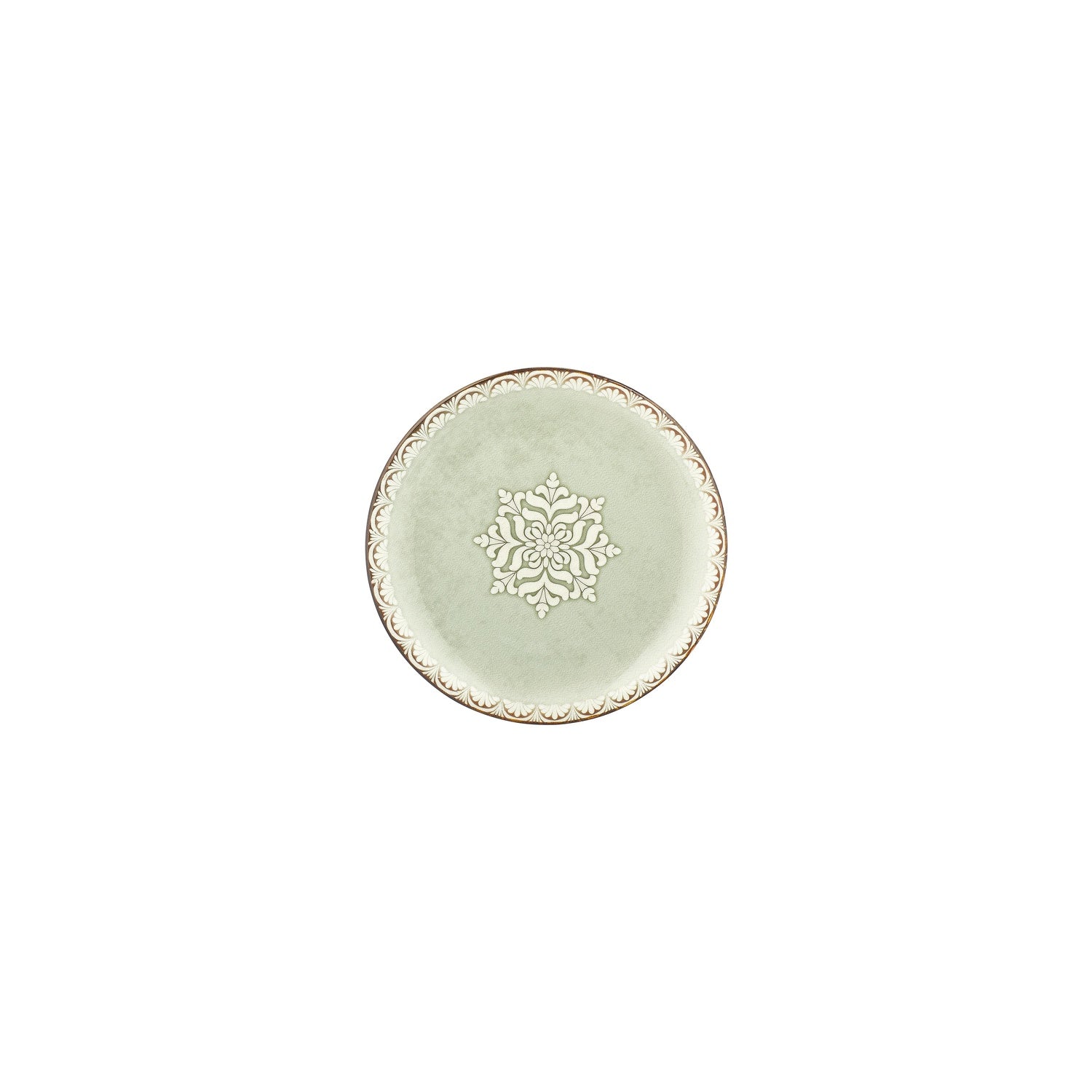 Rome dia.6.75" Round Green Vitrified Plate (Set of 4)