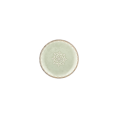 Rome dia.6.75" Round Green Vitrified Plate (Set of 4)