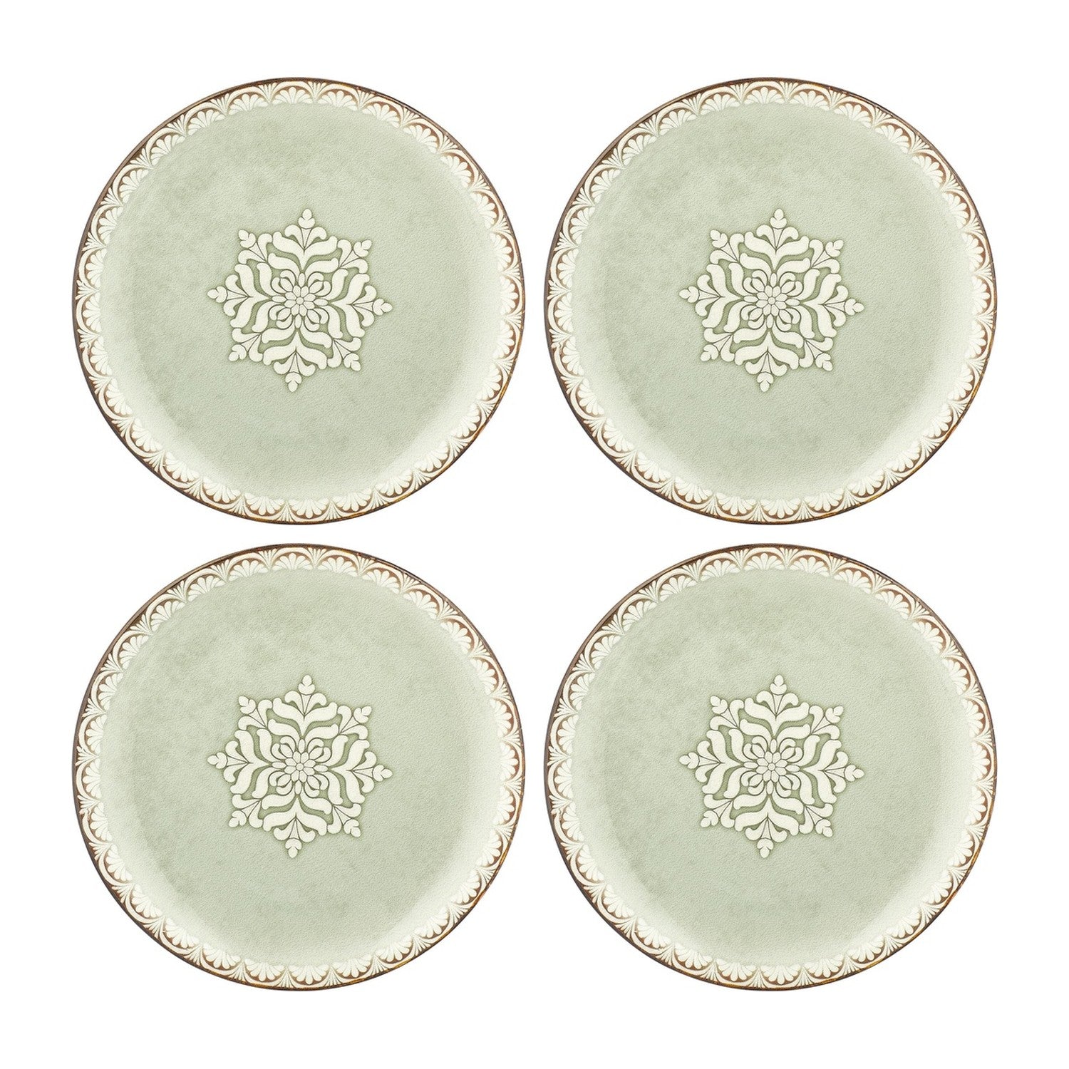 Rome dia.6.75" Round Green Vitrified Plate (Set of 4)