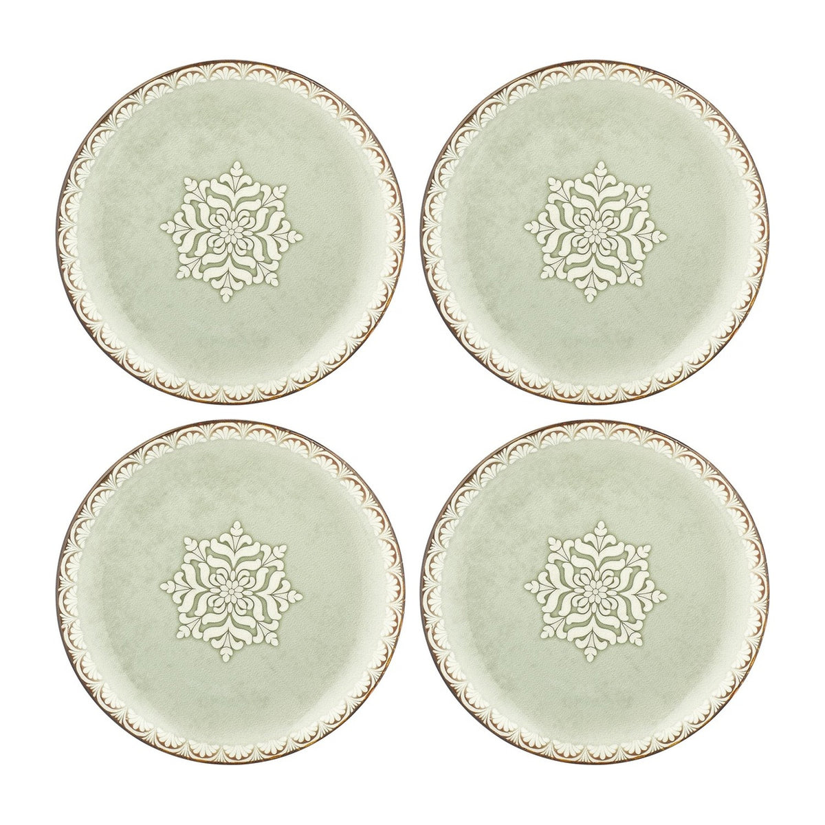 Rome dia.6.75" Round Green Vitrified Plate (Set of 4)