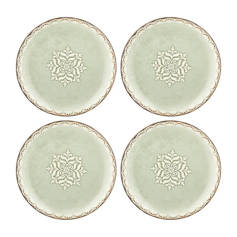 Rome dia.6.75" Round Green Vitrified Plate (Set of 4)