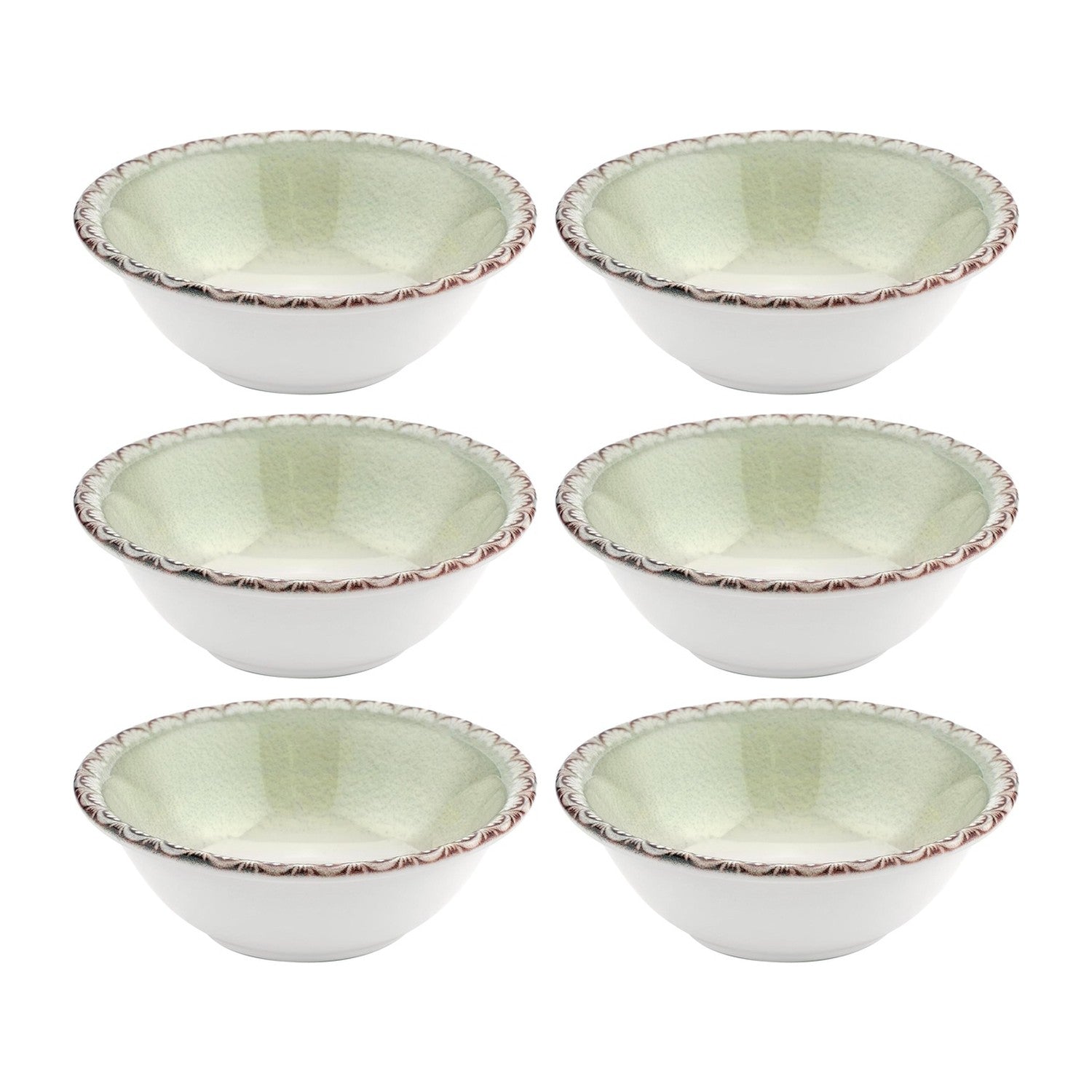 Rome dia.7.75" h:2.75" 30 oz. Round Green Vitrified Bowl (Set of 6)