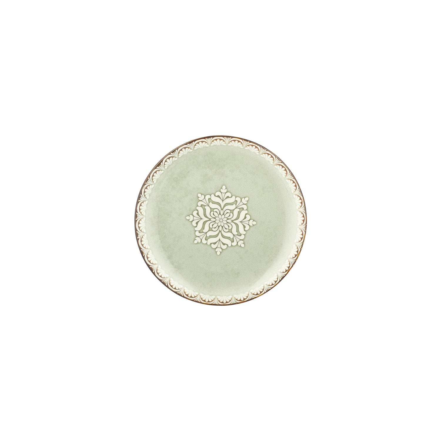 Rome dia.8.25" Round Green Vitrified Plate (Set of 4)