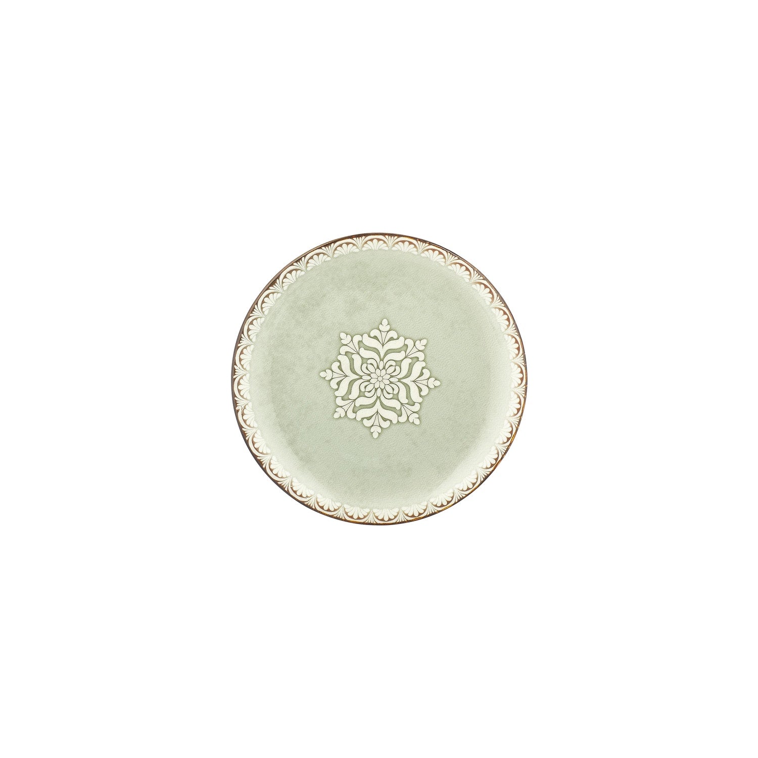 Rome dia.8.25" Round Green Vitrified Plate (Set of 4)