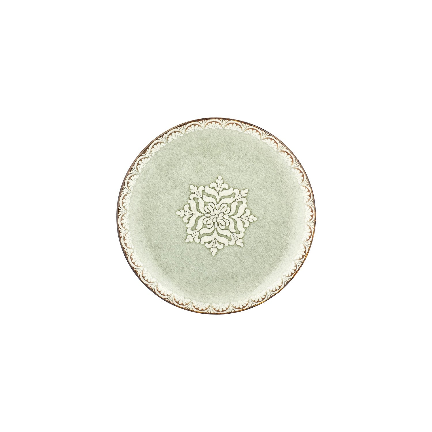 Rome dia.9.75" Round Green Vitrified Plate (Set of 4)