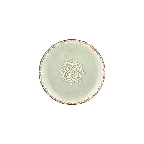 Rome dia.9.75" Round Green Vitrified Plate (Set of 4)