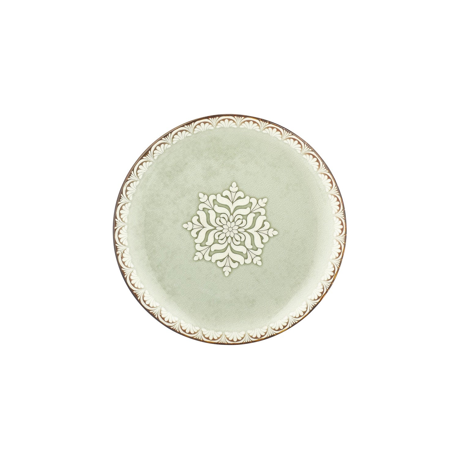 Rome dia.10.75" Round Green Vitrified Plate (Set of 4)