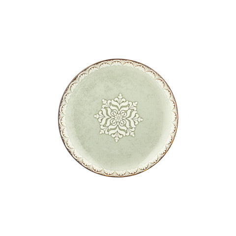 Rome dia.10.75" Round Green Vitrified Plate (Set of 4)