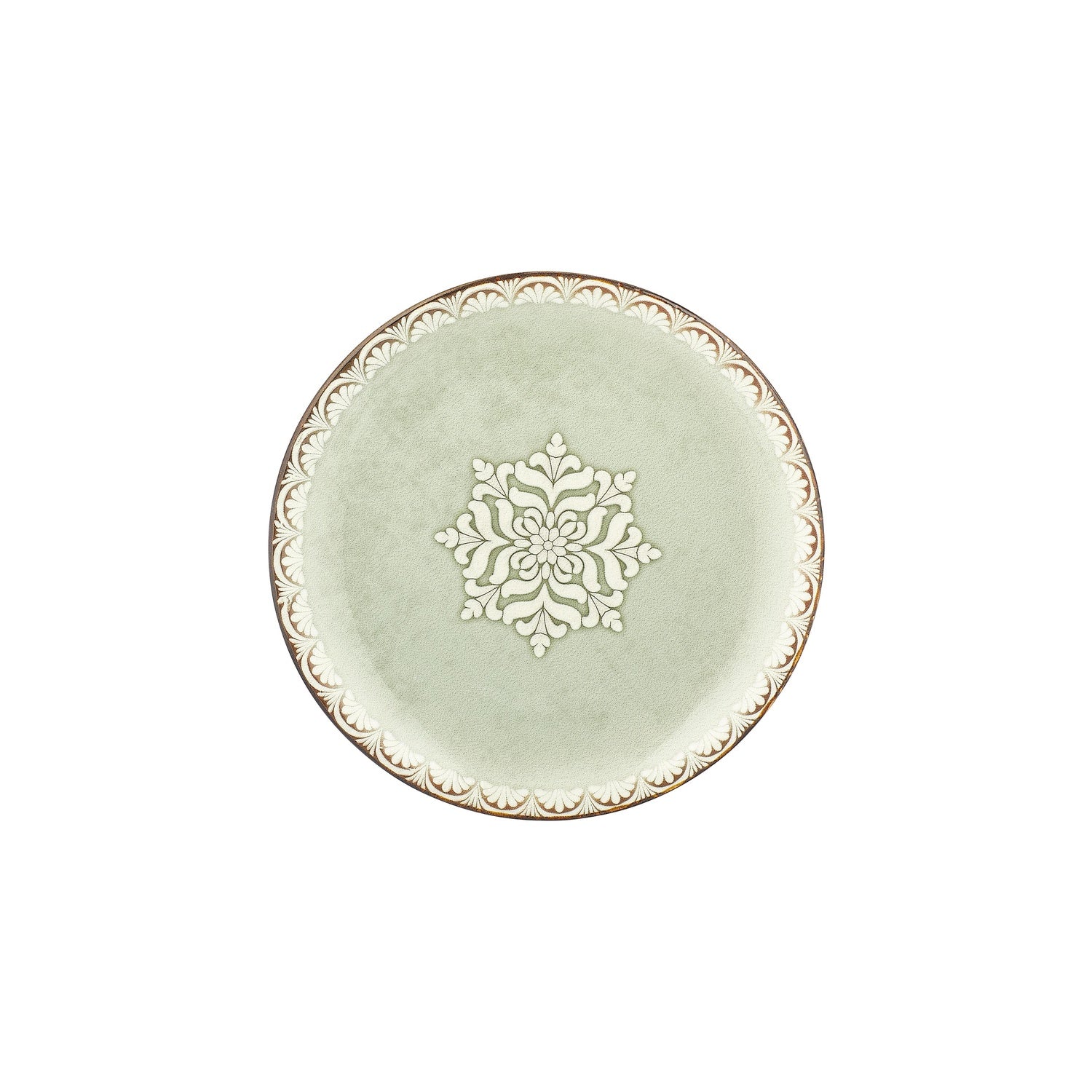 Rome dia.10.75" Round Green Vitrified Plate (Set of 4)