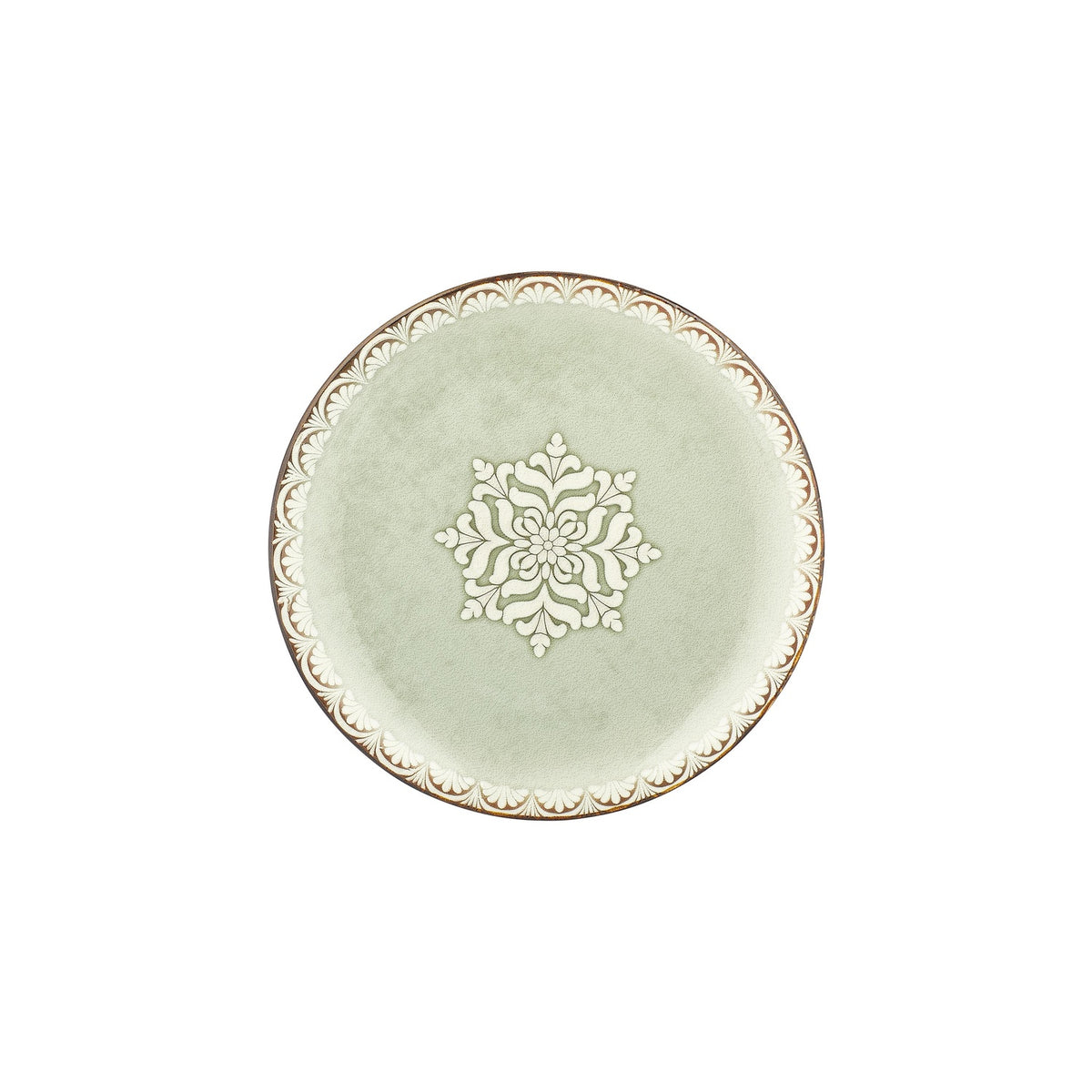 Rome dia.10.75" Round Green Vitrified Plate (Set of 4)
