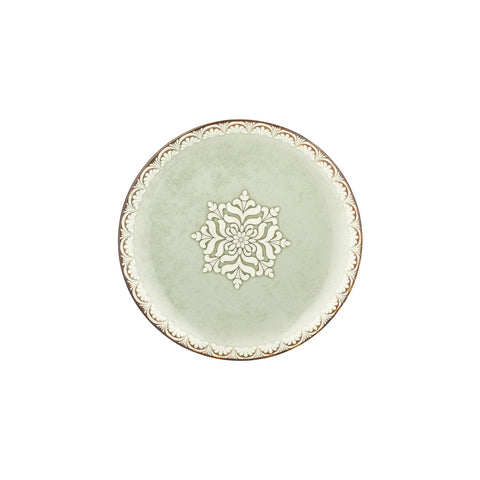 Rome dia.10.75" Round Green Vitrified Plate (Set of 4)