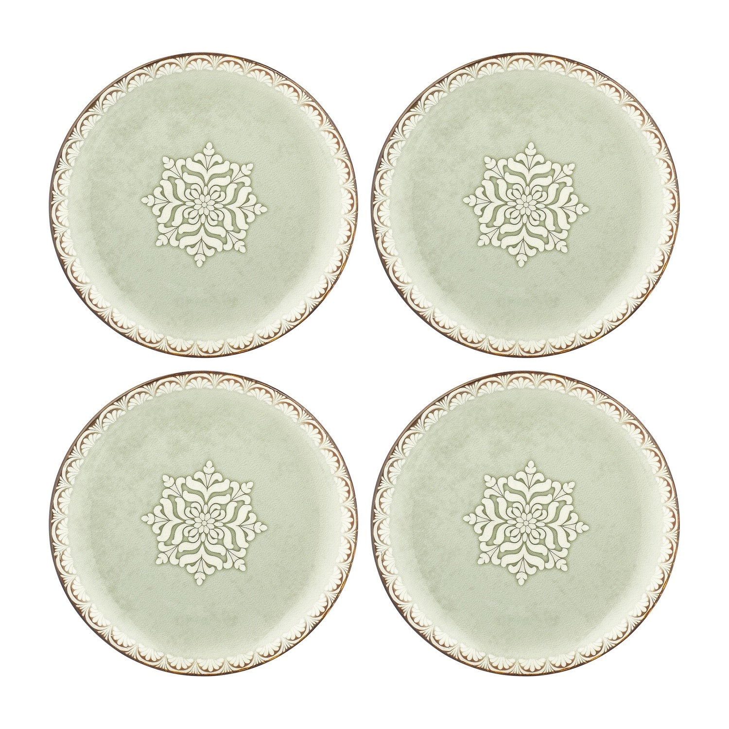 Rome dia.10.75" Round Green Vitrified Plate (Set of 4)
