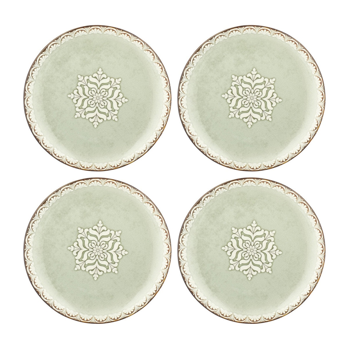 Rome dia.10.75" Round Green Vitrified Plate (Set of 4)