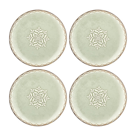 Rome dia.10.75" Round Green Vitrified Plate (Set of 4)
