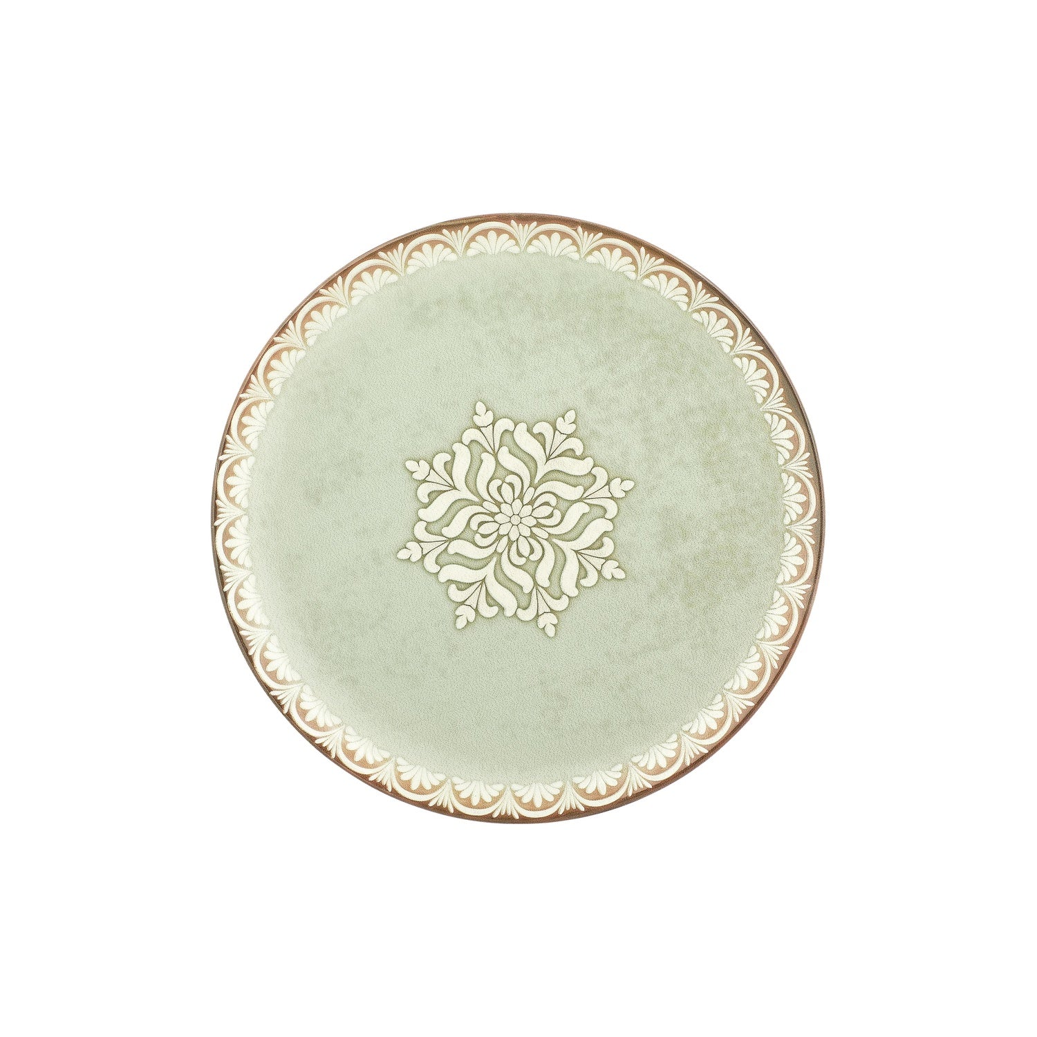 Rome dia.12.5" x 12.5" Round Green Vitrified Pizza Plate
