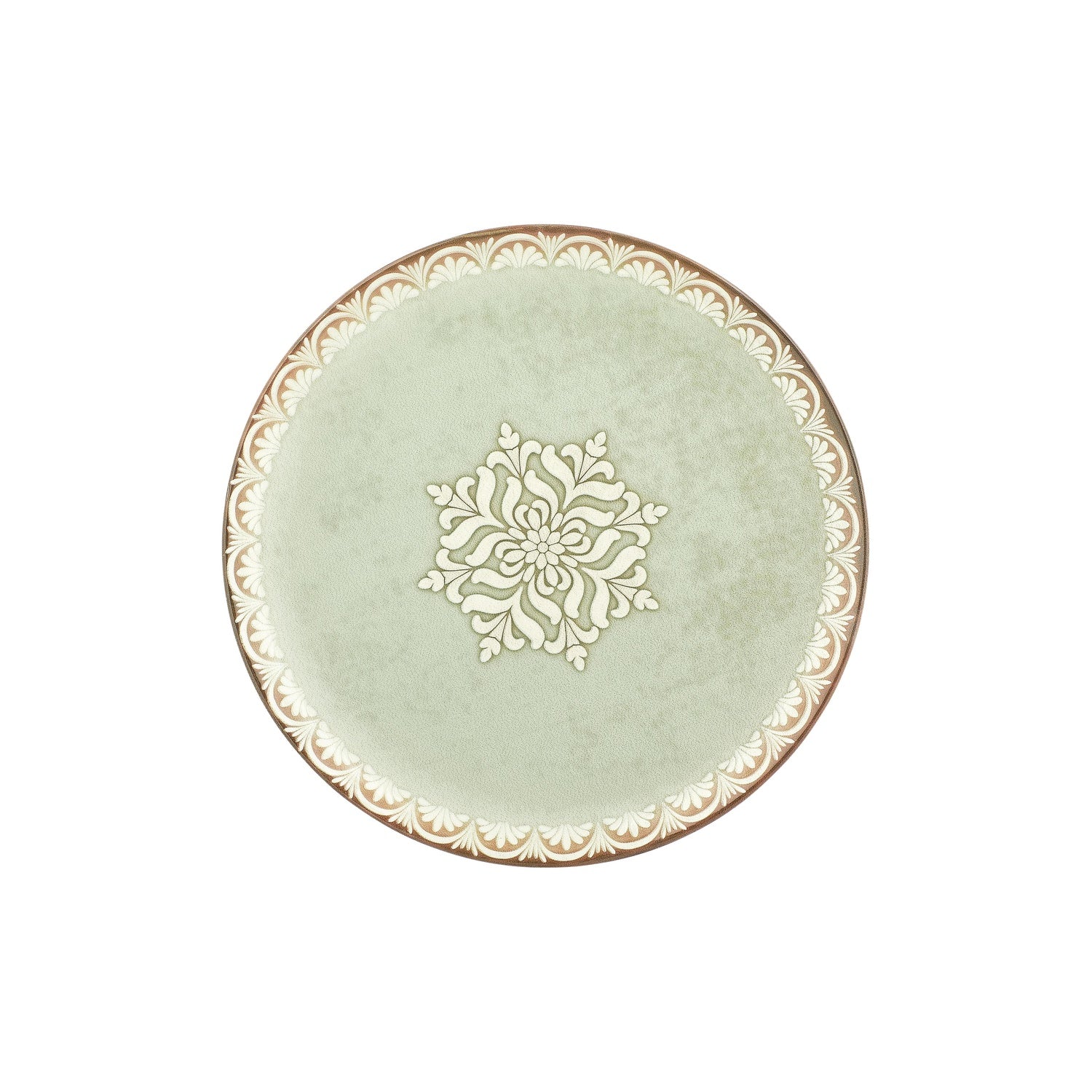 Rome dia.12.5" x 12.5" Round Green Vitrified Pizza Plate