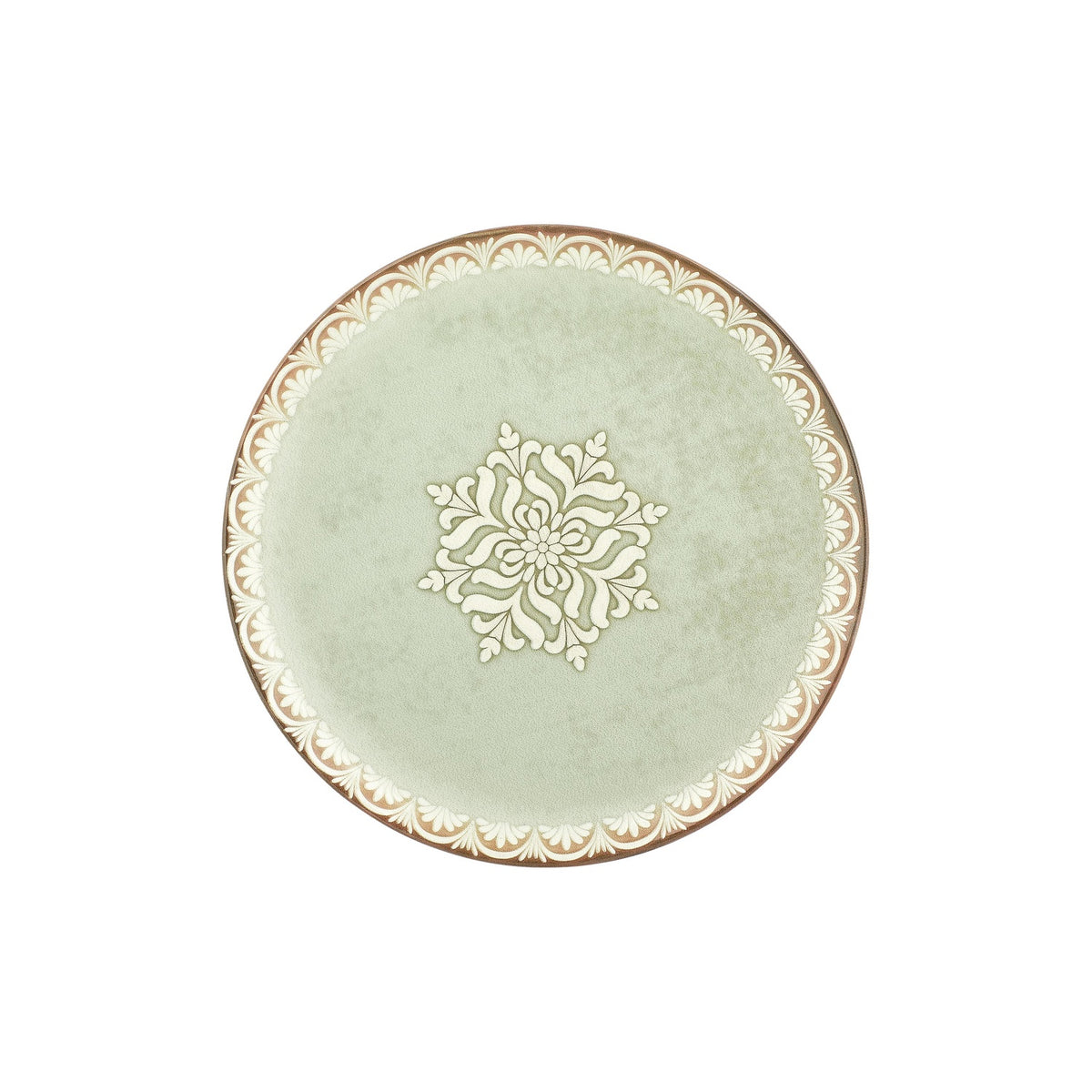Rome dia.12.5" x 12.5" Round Green Vitrified Pizza Plate