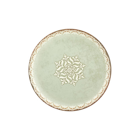 Rome dia.12.5" x 12.5" Round Green Vitrified Pizza Plate
