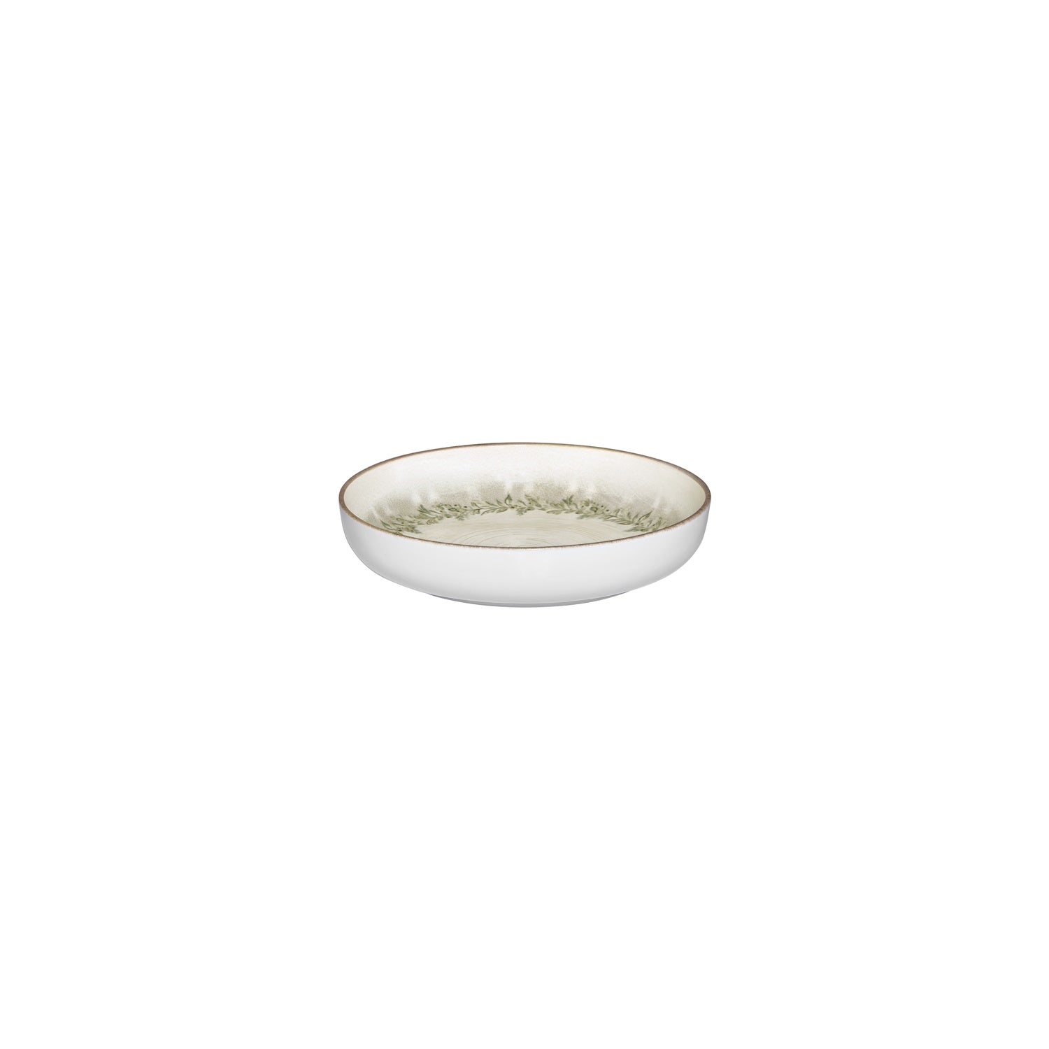 Oliva dia.7.5" h:1.5" 24 oz. Round Green Vitrified Deep Plate (Set of 6)