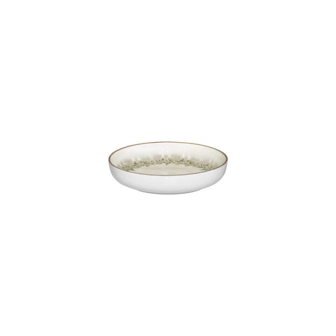 Oliva dia.7.5" h:1.5" 24 oz. Round Green Vitrified Deep Plate (Set of 6)