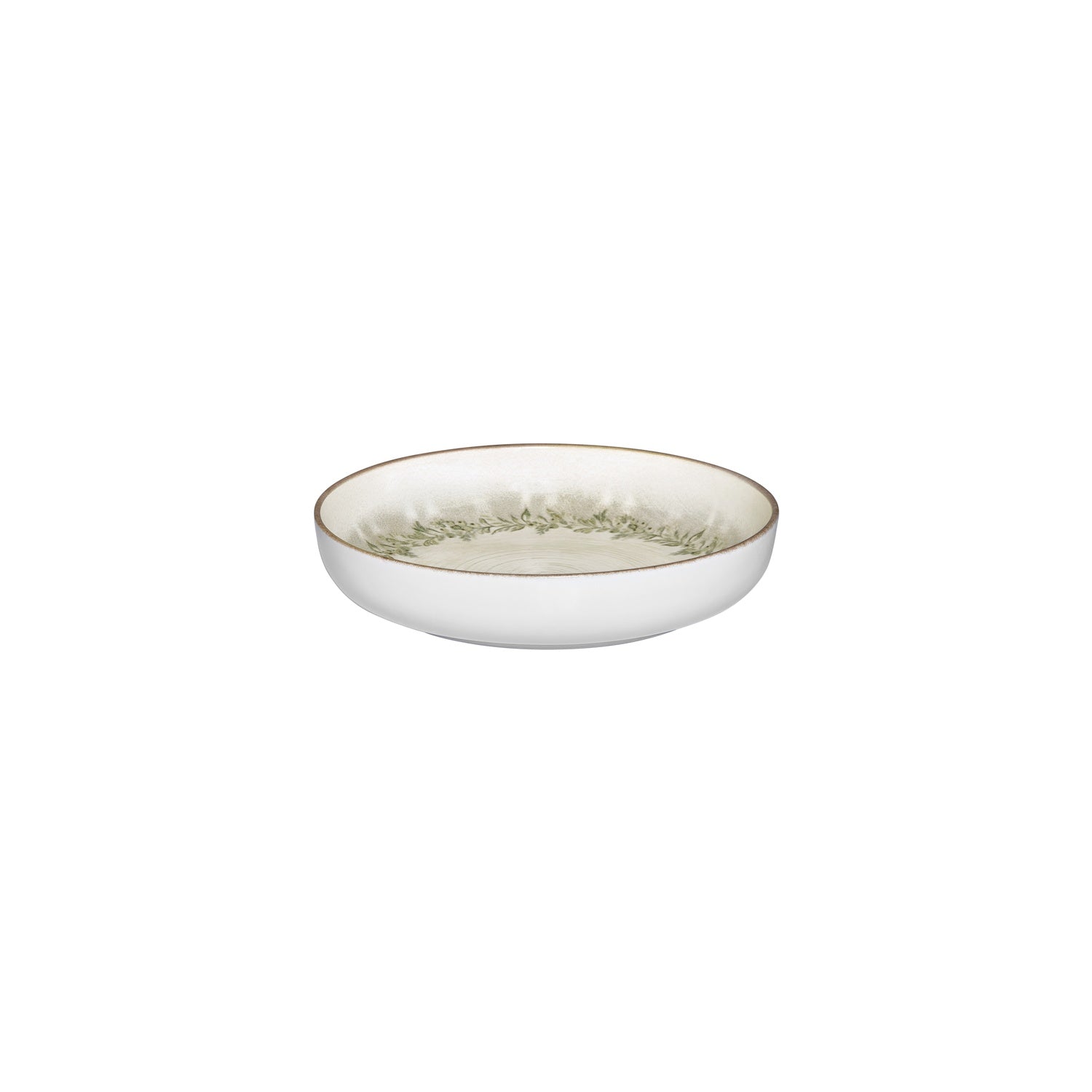 Oliva dia.9" h:2" 42 oz. Round Green Vitrified Deep Plate (Set of 6)