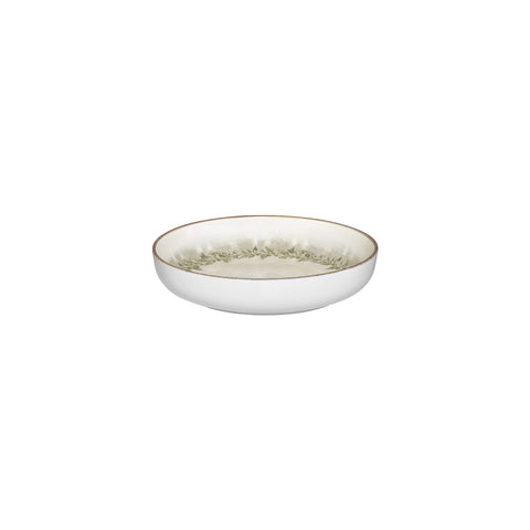Oliva dia.9" h:2" 42 oz. Round Green Vitrified Deep Plate (Set of 6)