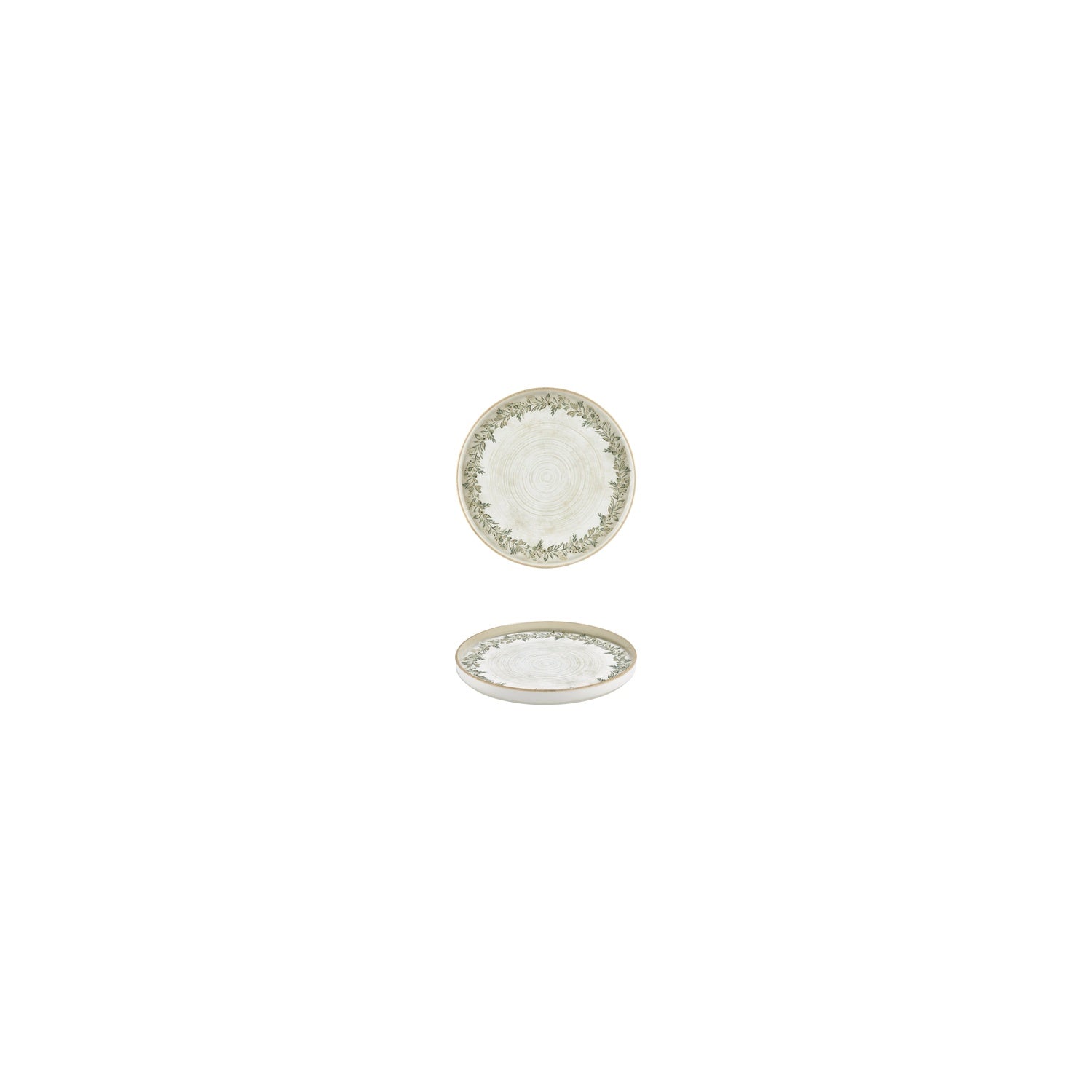 Oliva dia.3.5" h:1" Round Green Vitrified Deep Plate (Set of 4)