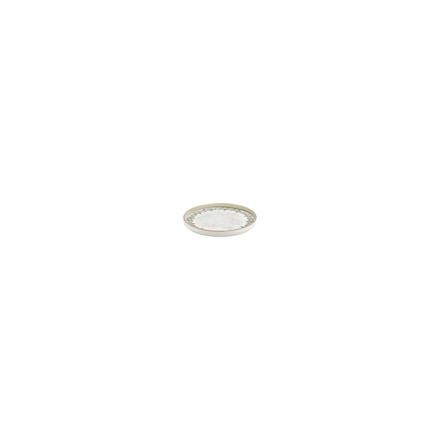 Oliva dia.3.5" h:1" Round Green Vitrified Deep Plate (Set of 4)
